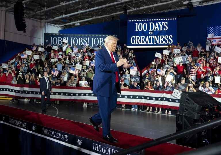 Trump Celebrates First 100 Days in Office with Fiery Rally in Michigan